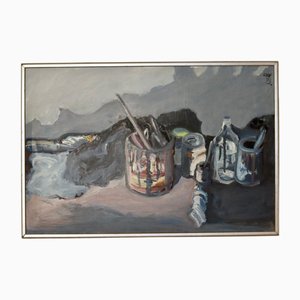 Lars Yngve Nilsson, Still Life with Paint Pots, 1950s, Oil on Canvas