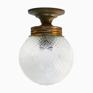 Plafonnier Encastré en Verre Clair Reeded, Royaume-Uni