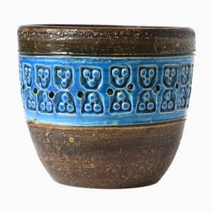 Pot de Fleurs Rimini Bleu par Aldo Londi pour Bitossi, 1960s
