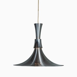 Pendant Lamp in Aluminum attributed to Bent Nordsted for Lyskær Belysning, Denmark, 1970s