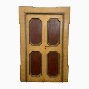 Polychrome Lacquered Portal and Door, 18th Century, Set of 4