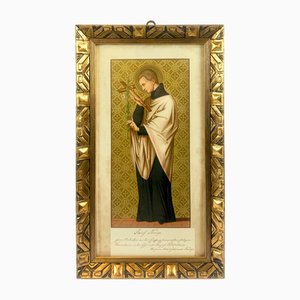 St. Norbertus Verlag Wien, Saint Aloysius, 1900s, Chromolithograph, Framed