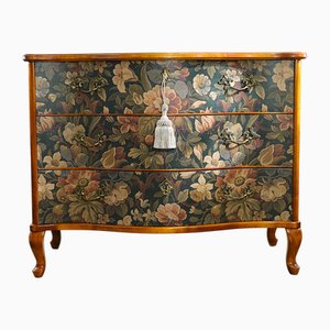 Coffre Vintage Baroque - Rococo en Acajou et Laiton Vert Foncé, Suède, 1940s