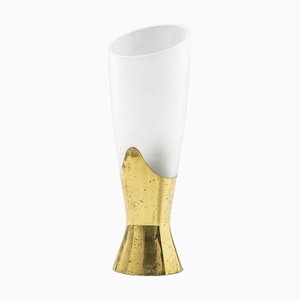 Vaso in ottone e vetro di Max Ingrand per Fontana Arte, anni '50