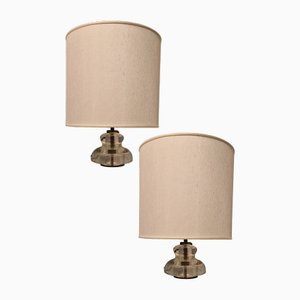 Fresnel Tischlampen von Tito Agnoli für Oluce, 1960er, 2er Set
