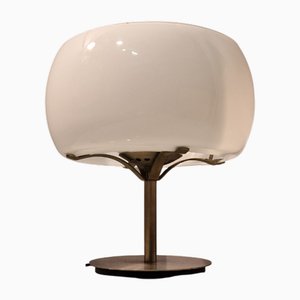Erse Table Lamp in Nickel-Plated Brass and Milky Glass by Vico Magistretti for Artemide, 1964