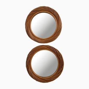 Rush Frame Mirrors by Vivai del Sud, Italy, 1970s, Set of 2
