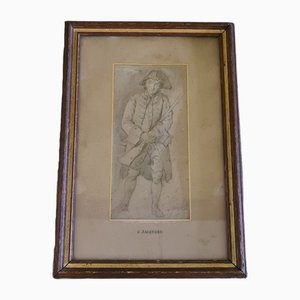 C. Jacquand, Drawing of a Soldier, 1832, Pencil Drawing, Framed