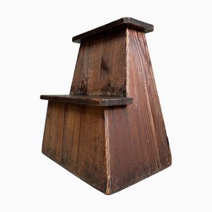 Taishō Minimalistischer Fumidai Holz Tritthocker, Japan, 1920er