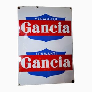 Enamelled Sign GANCIA Vermouth and Spumante Stamp Subscription, 1960s