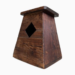 Sgabello Taishō Fumidai in legno, Giappone, anni '20
