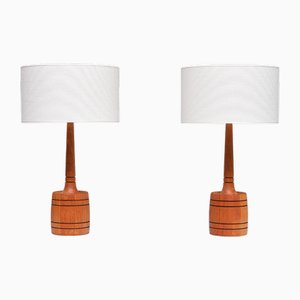 Schwedische Vintage Tischlampen aus Teak von Tranås Stilarmatur, 1960er, 2er Set