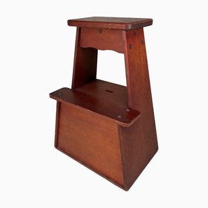 Taburete Fumidai minimalista Showa de madera, Japón, años 20