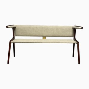 Bench in Beech and Fabric, 1950s
