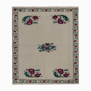 Vintage Turkish Aubusson Floral Kilim Rug