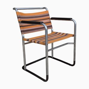 Bauhaus Tubular Steel Armchair by F. Langer for SAB, 1930s