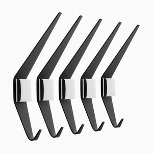 Minimalistische Vintage Garderobenhaken aus Metall & Chrom, Deutschland, 1960er, 7 . Set