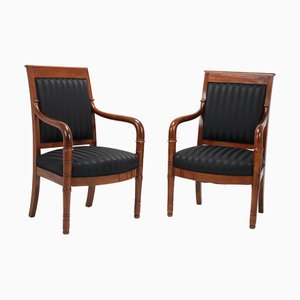 Set of Antique French Armchairs in Walnut, 1800