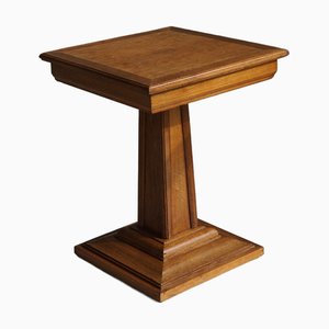 Mesa pedestal francesa Art Déco de roble, años 20