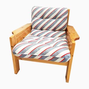 Scandinavian Armchair in Pine, 1970s