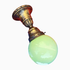 Art Deco Brass Ceiling Lamp, 1920s