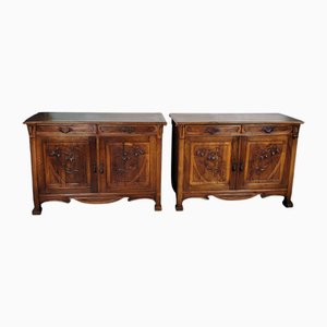 Art Nouveau Walnut Sideboards, 1890s