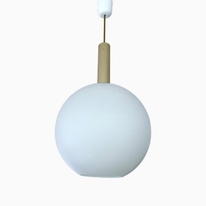 Mid-Century Moderne Cocoon Hängelampe aus Glas, 1950er