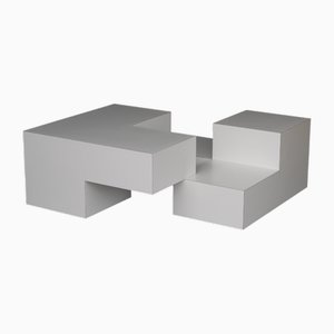Mesa de centro minimalista escultural, años 80