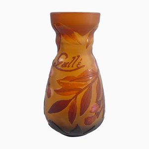 Vaso Art Nouveau in vetro di Emile Gallé