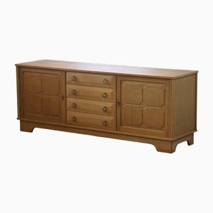 Danish Brutalist Light Oak Sideboard by Henning Kjærnulf, 1970s