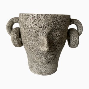 Anthropomorpher Topf in Grau & Rot von Francis Triay, 1950er