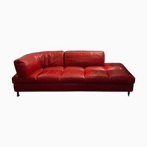 Sofa in Red Grained Leather from Roche Bobois, 2000s