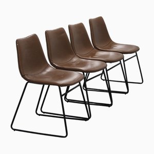 Brown Dining Chairs, Set of 4