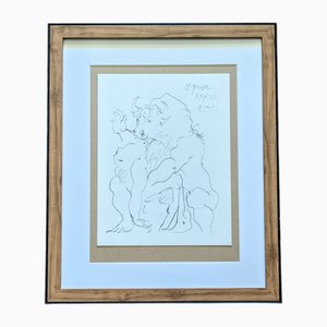 Pablo Picasso, Donna e toro, 1973, Litografia