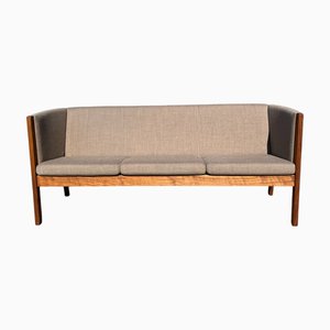 Scandinavian GE-285 3-Seater Sofa in Acacia Wood and Wool by Hans J. Wegner for Getama, 2017