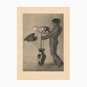 Heinz von Perckhammer, Desnudo con Lotus, Huecograbado original, 1928