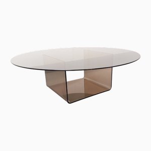 Space Age Round Coffee Table in Glass and Acrylic Glass, 1970s