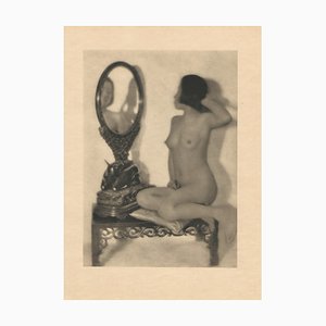 Heinz von Perckhammer, Desnudo ante un espejo, Huecograbado original, 1928