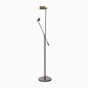 Chrom Stehlampe mit 2 Leuchten, Italien, 1970er