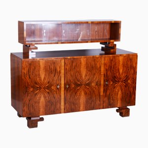 Art Deco Buffet in Walnut and Glass, 1920s