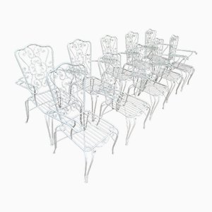 Provencal Armchairs in Wrought Iron, 1960s, Set of 10