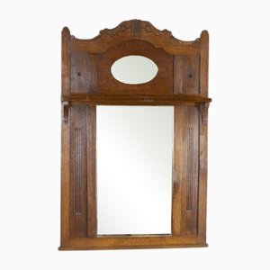 Art Nouveau Wall Mirror with Oak Frame, 1920s