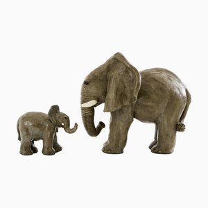 Valérie Courtet, Elephant Sculptures, 2010, Steingut, 2er Set