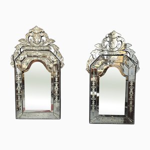 Zigeunerspiegel aus geschliffenem Glas, 1920er, 2er Set
