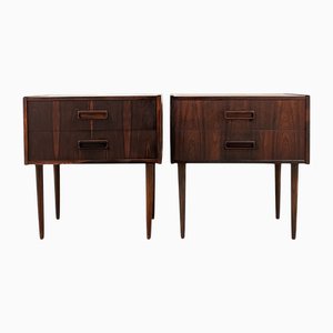Moderne Dänische Mid-Century Nachttische von Erik Clausen, 2er Set