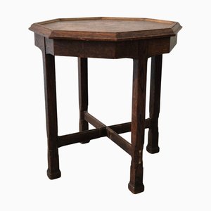 Table en Chêne avec Plateau en Cuivre, Suède attribuée à Nordiska Kompaniet, 1913