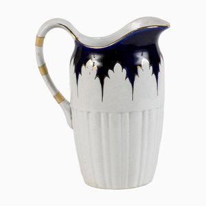 20th Century Ceramic Jug with Gold and Blue Decorations by S. C. Richard