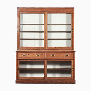 Large English Glazed Pine Haberdashery Cabinet, 1890s
