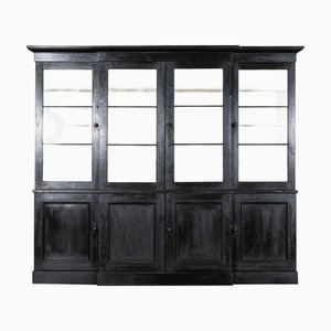 Librería monumental inglesa de caoba esmaltada ebonizada, década de 1880