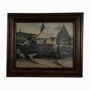 E. Vasquer, Chapel in Porspoder, 1935, Watercolor
